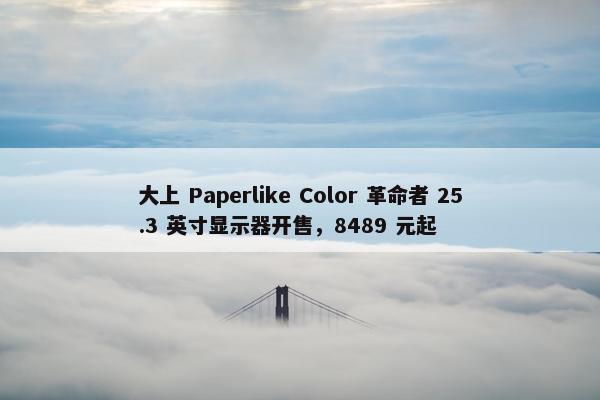 大上 Paperlike Color 革命者 25.3 英寸显示器开售，8489 元起