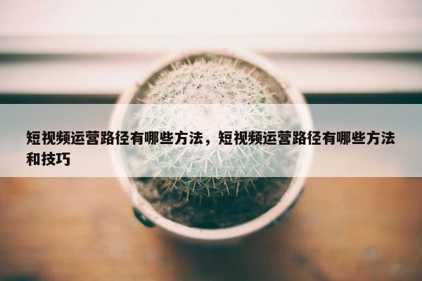 短视频运营路径有哪些方法，短视频运营路径有哪些方法和技巧