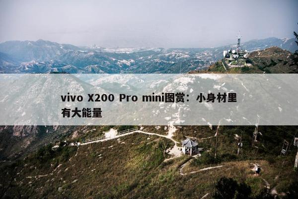 vivo X200 Pro mini图赏：小身材里有大能量