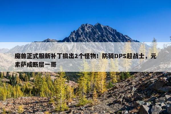 魔兽正式服新补丁搞出2个怪物！防骑DPS超战士，元素萨成断层一哥