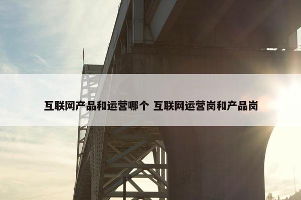 互联网产品和运营哪个 互联网运营岗和产品岗