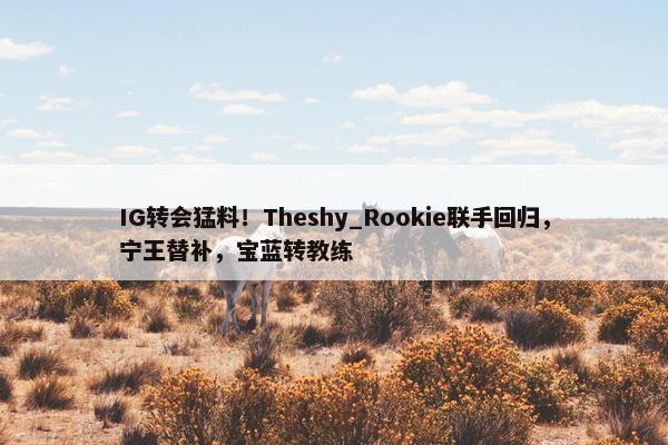 IG转会猛料！Theshy_Rookie联手回归，宁王替补，宝蓝转教练