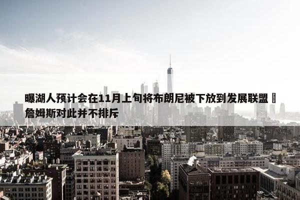 曝湖人预计会在11月上旬将布朗尼被下放到发展联盟 詹姆斯对此并不排斥