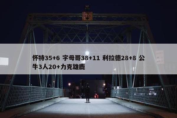 怀特35+6 字母哥38+11 利拉德28+8 公牛3人20+力克雄鹿