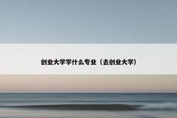 创业大学学什么专业（去创业大学）