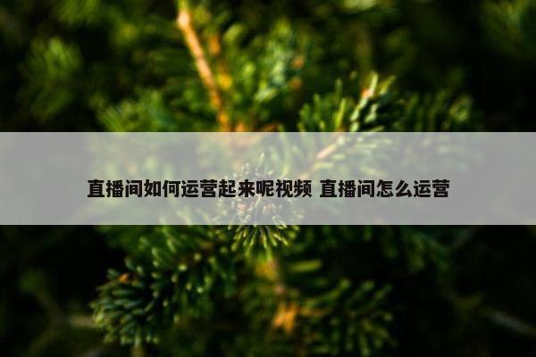 直播间如何运营起来呢视频 直播间怎么运营