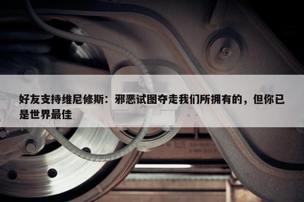 好友支持维尼修斯：邪恶试图夺走我们所拥有的，但你已是世界最佳