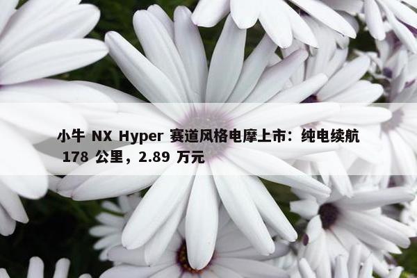 小牛 NX Hyper 赛道风格电摩上市：纯电续航 178 公里，2.89 万元