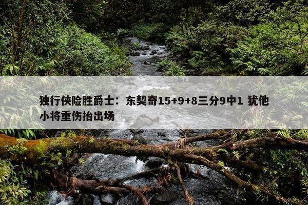 独行侠险胜爵士：东契奇15+9+8三分9中1 犹他小将重伤抬出场