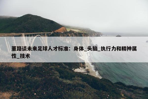 董路谈未来足球人才标准：身体_头脑_执行力和精神属性_技术