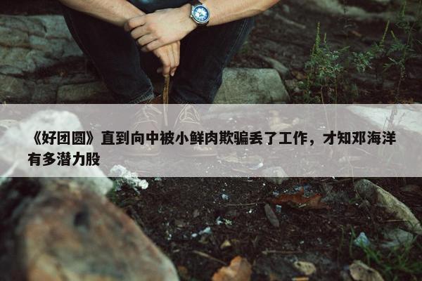 《好团圆》直到向中被小鲜肉欺骗丢了工作，才知邓海洋有多潜力股