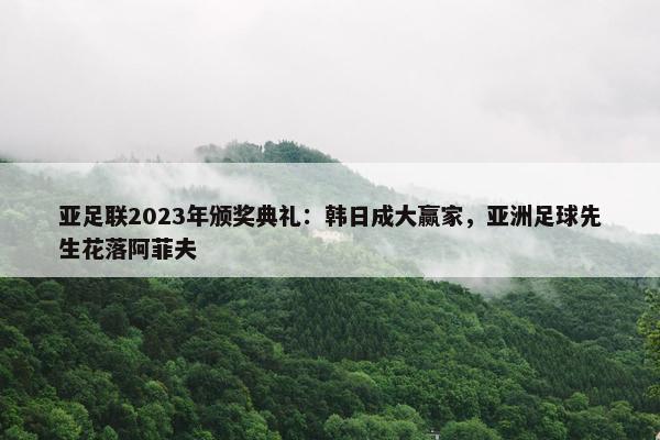 亚足联2023年颁奖典礼：韩日成大赢家，亚洲足球先生花落阿菲夫