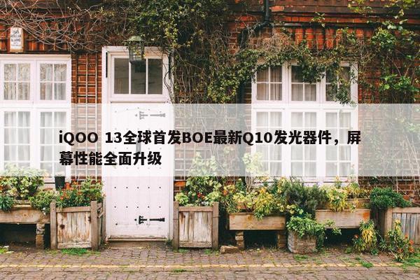 iQOO 13全球首发BOE最新Q10发光器件，屏幕性能全面升级