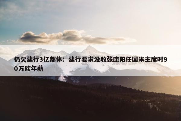 仍欠建行3亿都体：建行要求没收张康阳任国米主席时90万欧年薪