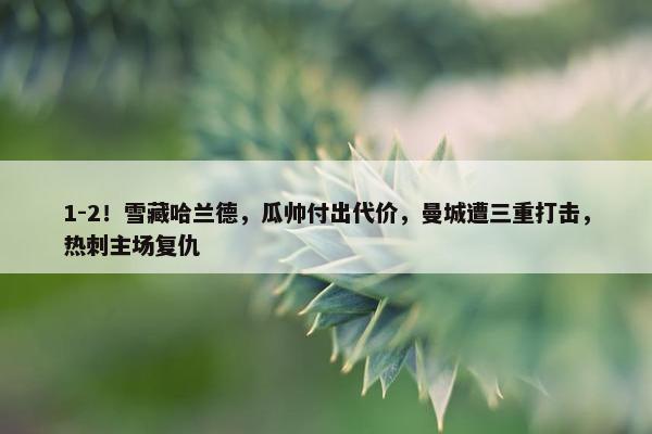 1-2！雪藏哈兰德，瓜帅付出代价，曼城遭三重打击，热刺主场复仇