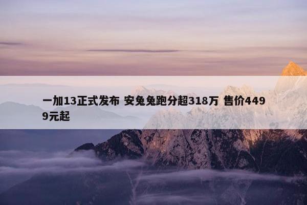 一加13正式发布 安兔兔跑分超318万 售价4499元起