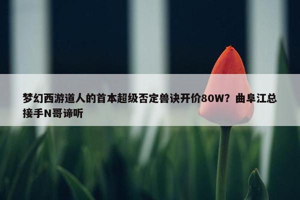 梦幻西游道人的首本超级否定兽诀开价80W？曲阜江总接手N哥谛听