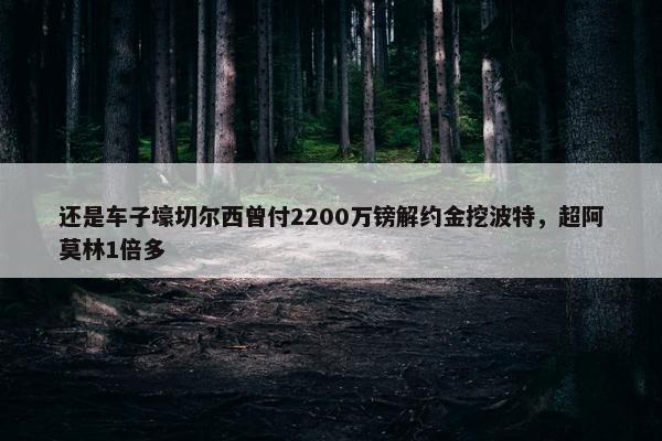 还是车子壕切尔西曾付2200万镑解约金挖波特，超阿莫林1倍多