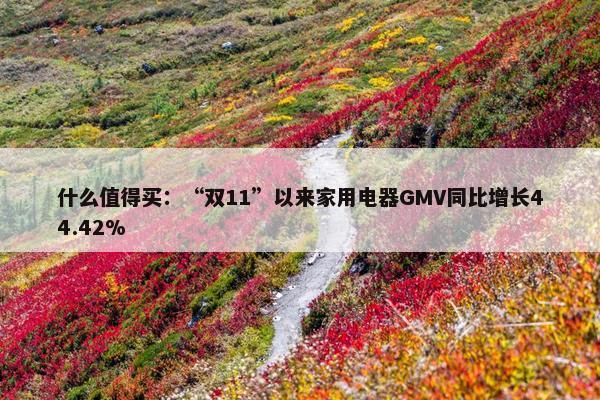 什么值得买：“双11”以来家用电器GMV同比增长44.42%