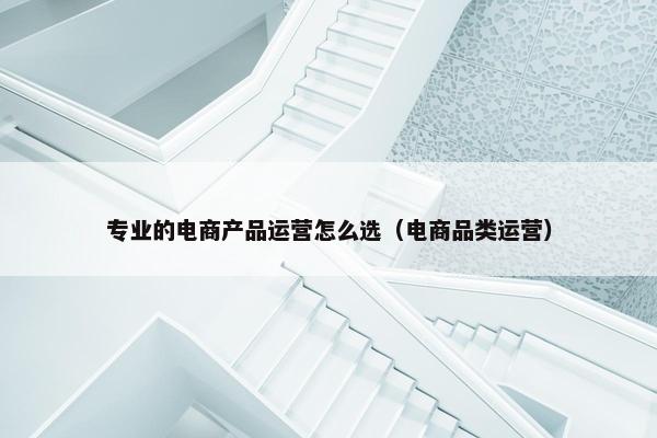 专业的电商产品运营怎么选（电商品类运营）