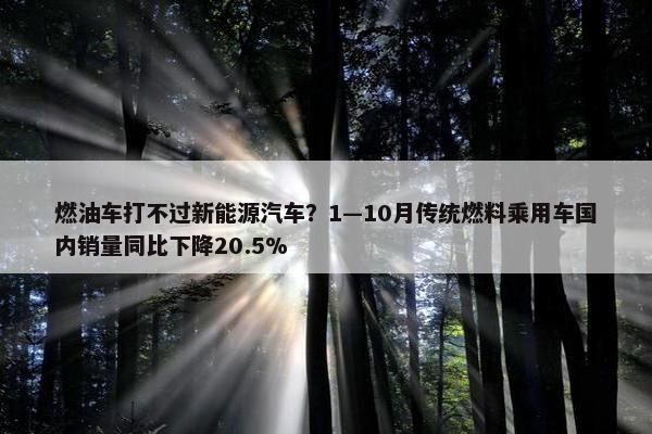 燃油车打不过新能源汽车？1—10月传统燃料乘用车国内销量同比下降20.5%