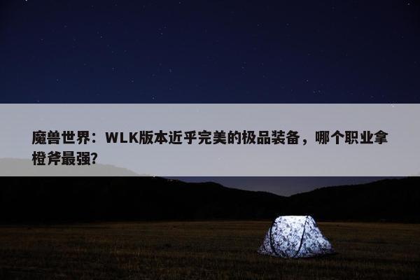 魔兽世界：WLK版本近乎完美的极品装备，哪个职业拿橙斧最强？