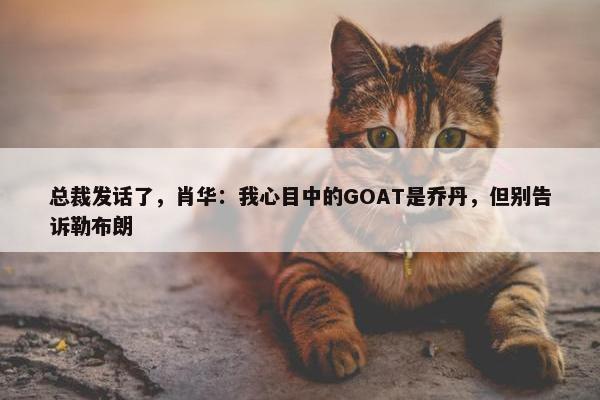 总裁发话了，肖华：我心目中的GOAT是乔丹，但别告诉勒布朗