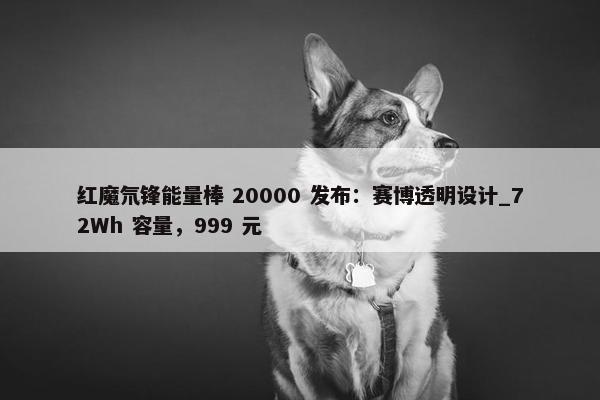 红魔氘锋能量棒 20000 发布：赛博透明设计_72Wh 容量，999 元