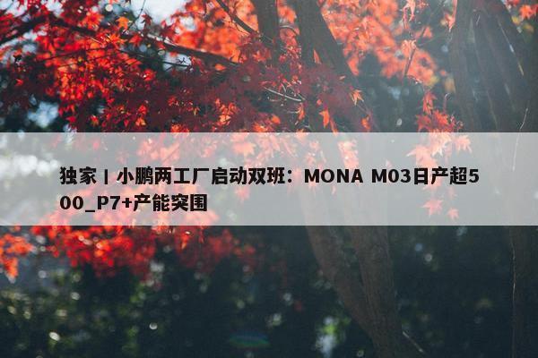 独家丨小鹏两工厂启动双班：MONA M03日产超500_P7+产能突围