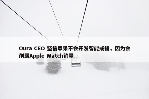 Oura CEO 坚信苹果不会开发智能戒指，因为会削弱Apple Watch销量