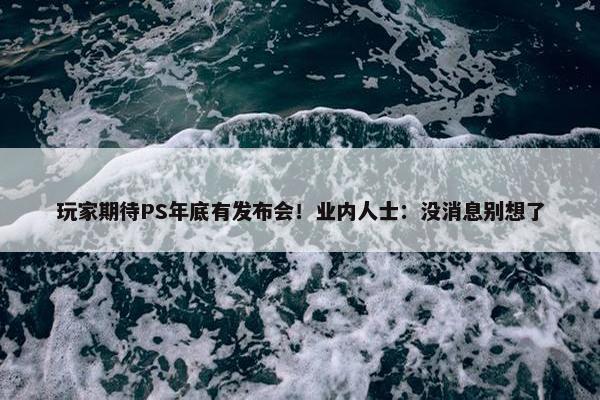 玩家期待PS年底有发布会！业内人士：没消息别想了