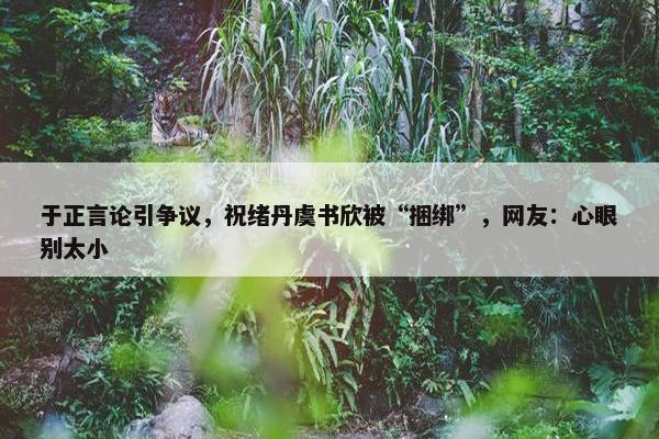 于正言论引争议，祝绪丹虞书欣被“捆绑”，网友：心眼别太小