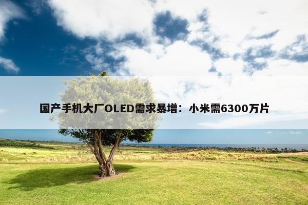 国产手机大厂OLED需求暴增：小米需6300万片