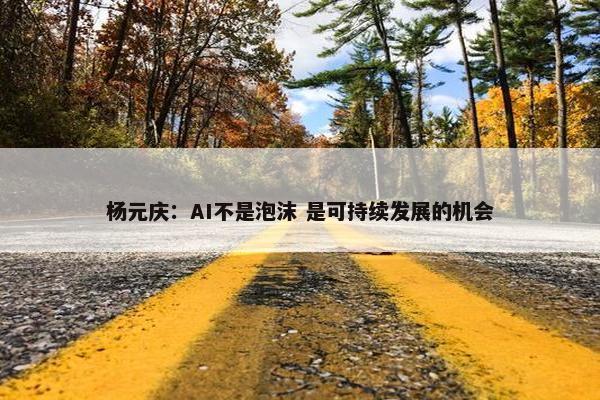 杨元庆：AI不是泡沫 是可持续发展的机会