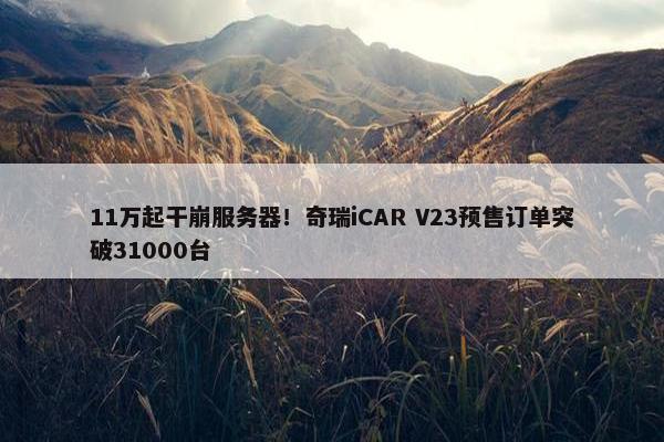 11万起干崩服务器！奇瑞iCAR V23预售订单突破31000台