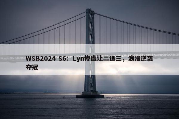 WSB2024 S6：Lyn惨遭让二追三，浪漫逆袭夺冠