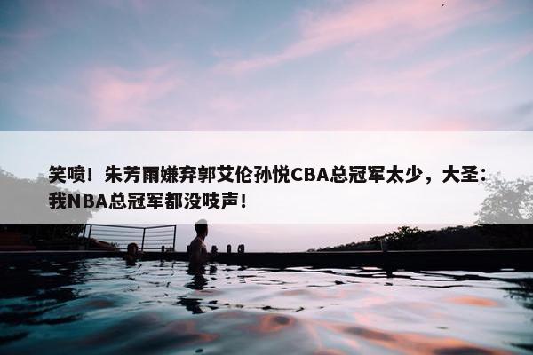 笑喷！朱芳雨嫌弃郭艾伦孙悦CBA总冠军太少，大圣：我NBA总冠军都没吱声！