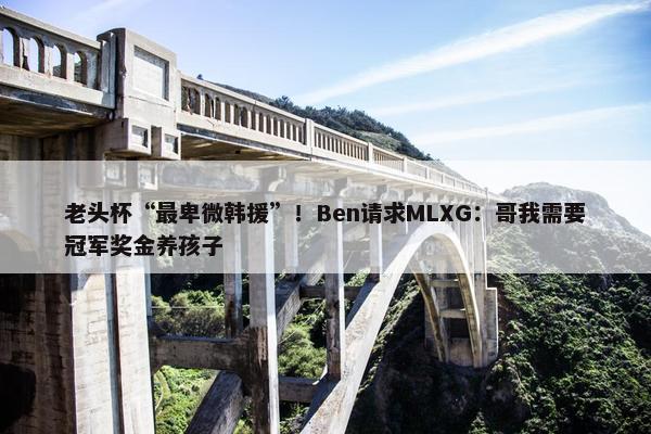 老头杯“最卑微韩援”！Ben请求MLXG：哥我需要冠军奖金养孩子