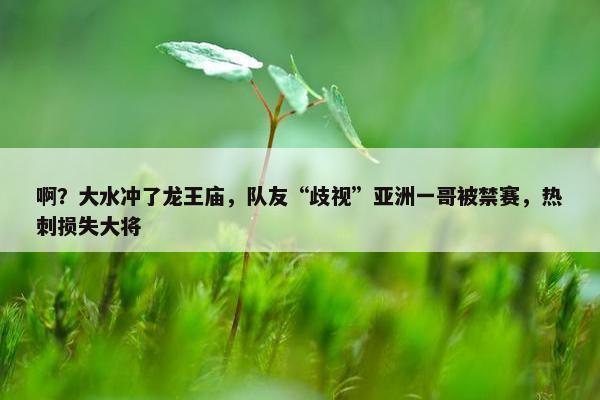 啊？大水冲了龙王庙，队友“歧视”亚洲一哥被禁赛，热刺损失大将