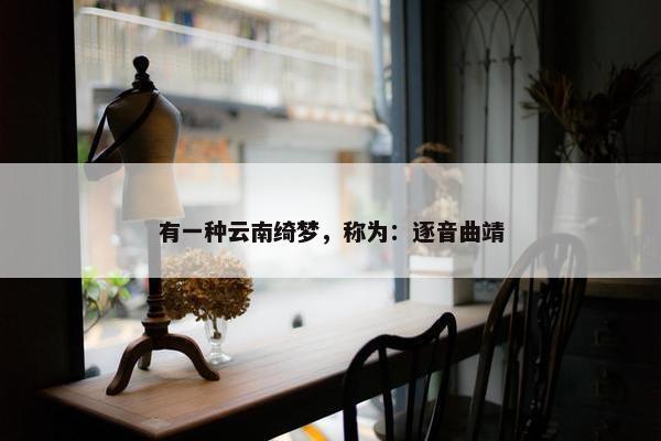 有一种云南绮梦，称为：逐音曲靖