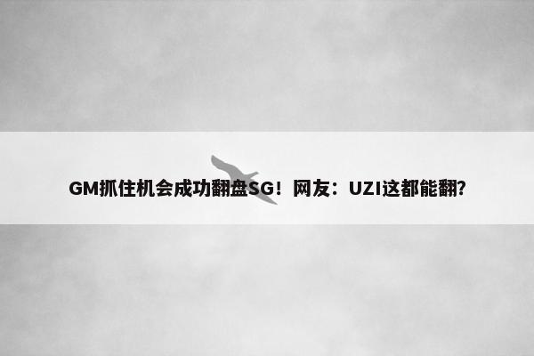 GM抓住机会成功翻盘SG！网友：UZI这都能翻？