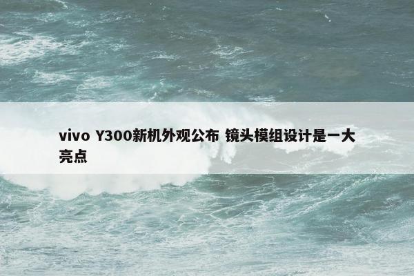 vivo Y300新机外观公布 镜头模组设计是一大亮点