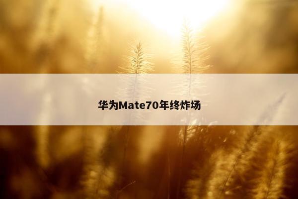 华为Mate70年终炸场