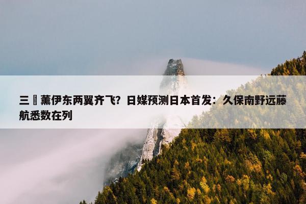 三笘薰伊东两翼齐飞？日媒预测日本首发：久保南野远藤航悉数在列