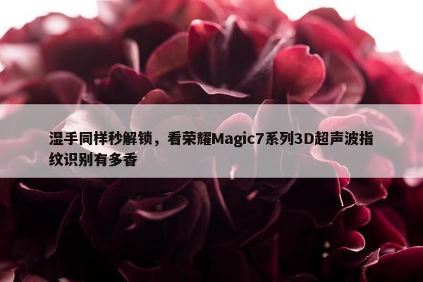 湿手同样秒解锁，看荣耀Magic7系列3D超声波指纹识别有多香