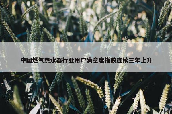 中国燃气热水器行业用户满意度指数连续三年上升