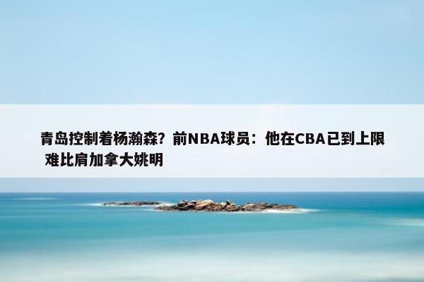 青岛控制着杨瀚森？前NBA球员：他在CBA已到上限 难比肩加拿大姚明