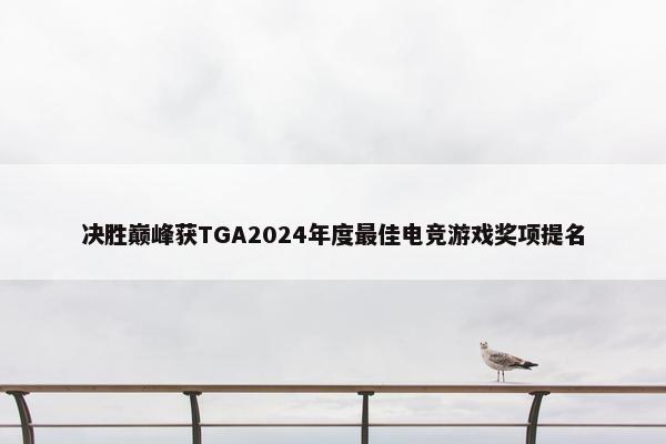 决胜巅峰获TGA2024年度最佳电竞游戏奖项提名