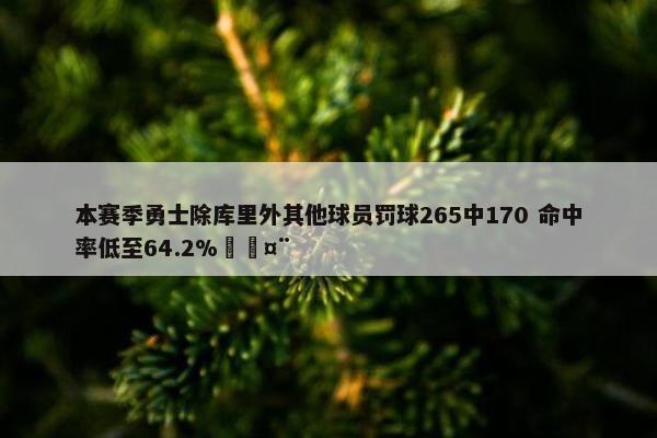 本赛季勇士除库里外其他球员罚球265中170 命中率低至64.2%🤨