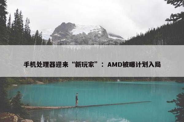 手机处理器迎来“新玩家”：AMD被曝计划入局